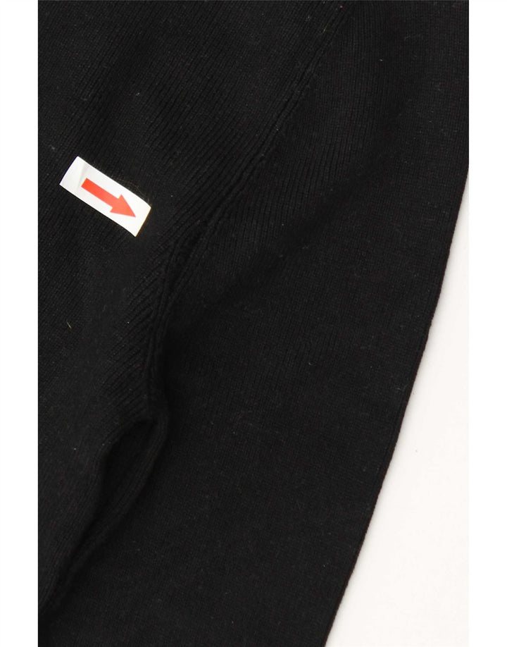 Zara Womens Crop Roll Neck Jumper Sweater UK 12 Medium Black Viscose