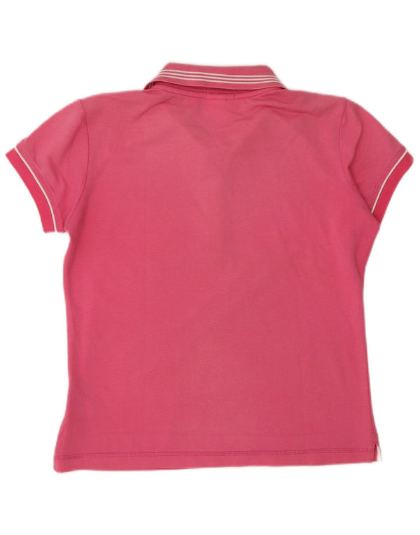 Champion Womens Heritage Fit Polo Shirt UK 14 Medium Pink Bomuld