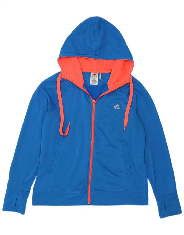 Adidas Dame Climalite Hættetrøje Sweater med lynlås UK 20/22 XL Blå Polyester