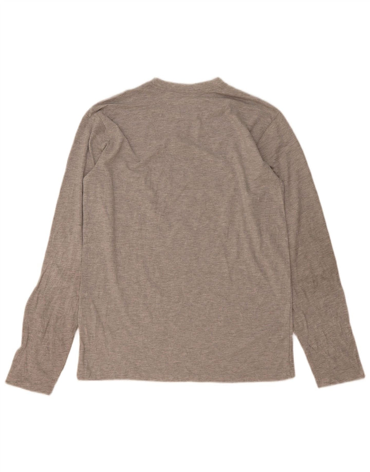 Adidas Herre grafisk top Langærmet mellemgrå Flecked Polyester