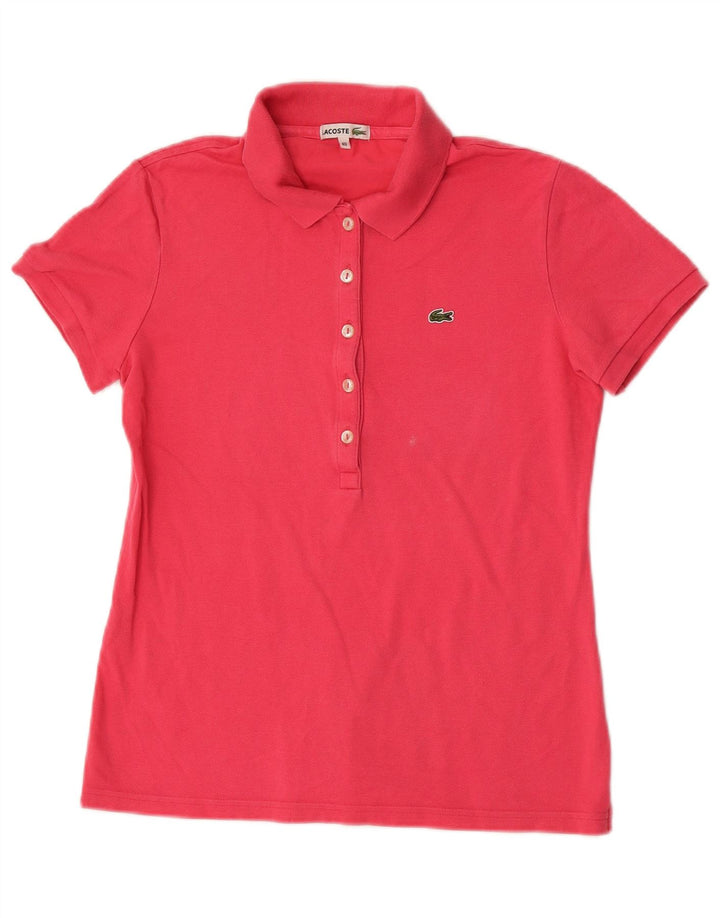 Lacoste Dame Polo Shirt Størrelse 40 Medium Pink Bomuld