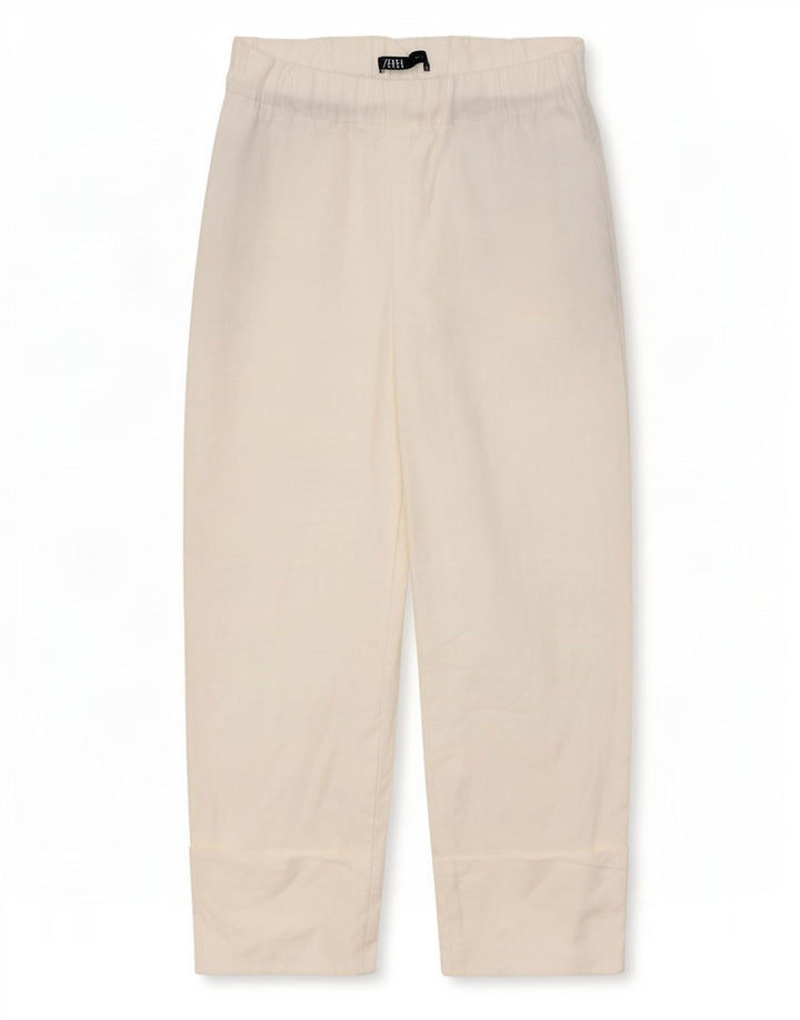 Zara Dame Straight Cropped Trousers Medium W28 L24 White