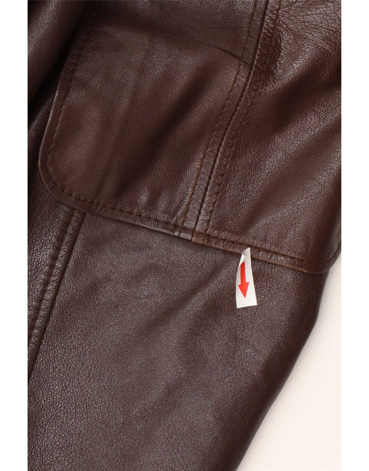 Vintage læderfrakke til kvinder IT 48 XL Burgund