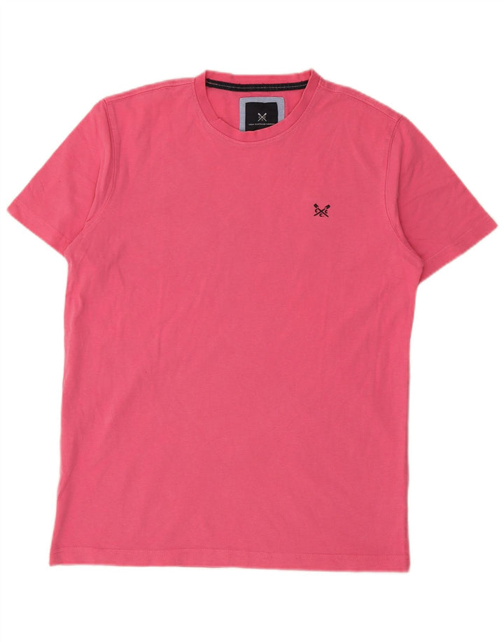 CREW CLOTHING Herre T-Shirt Top Lille Pink Bomuld