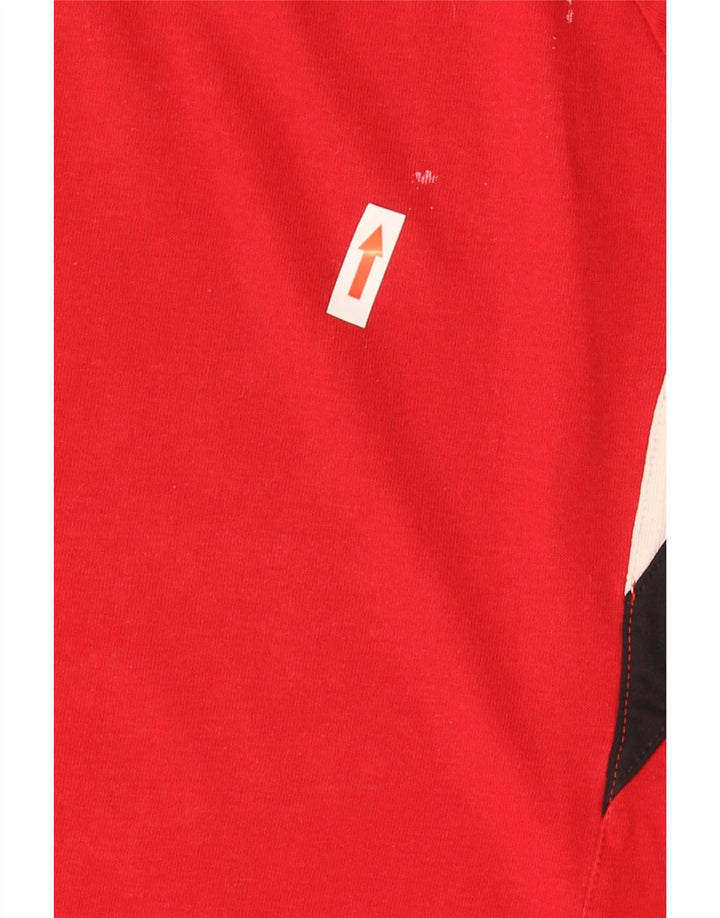 Adidas Herre T-Shirt Top Stor Rød Colourblock Bomuld