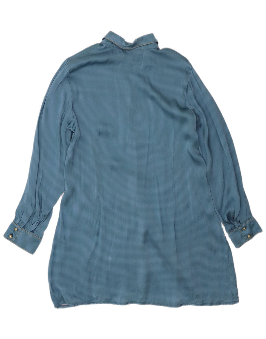 VINTAGE Womens Abstract Pattern Oversized Shirt Dress US 1 XS Blue