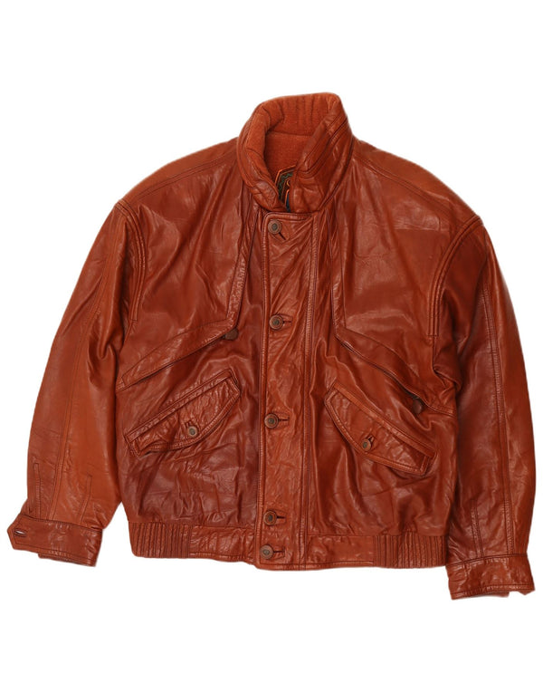 Gimo's Mens Leather Jacket UK 42 XL Brown