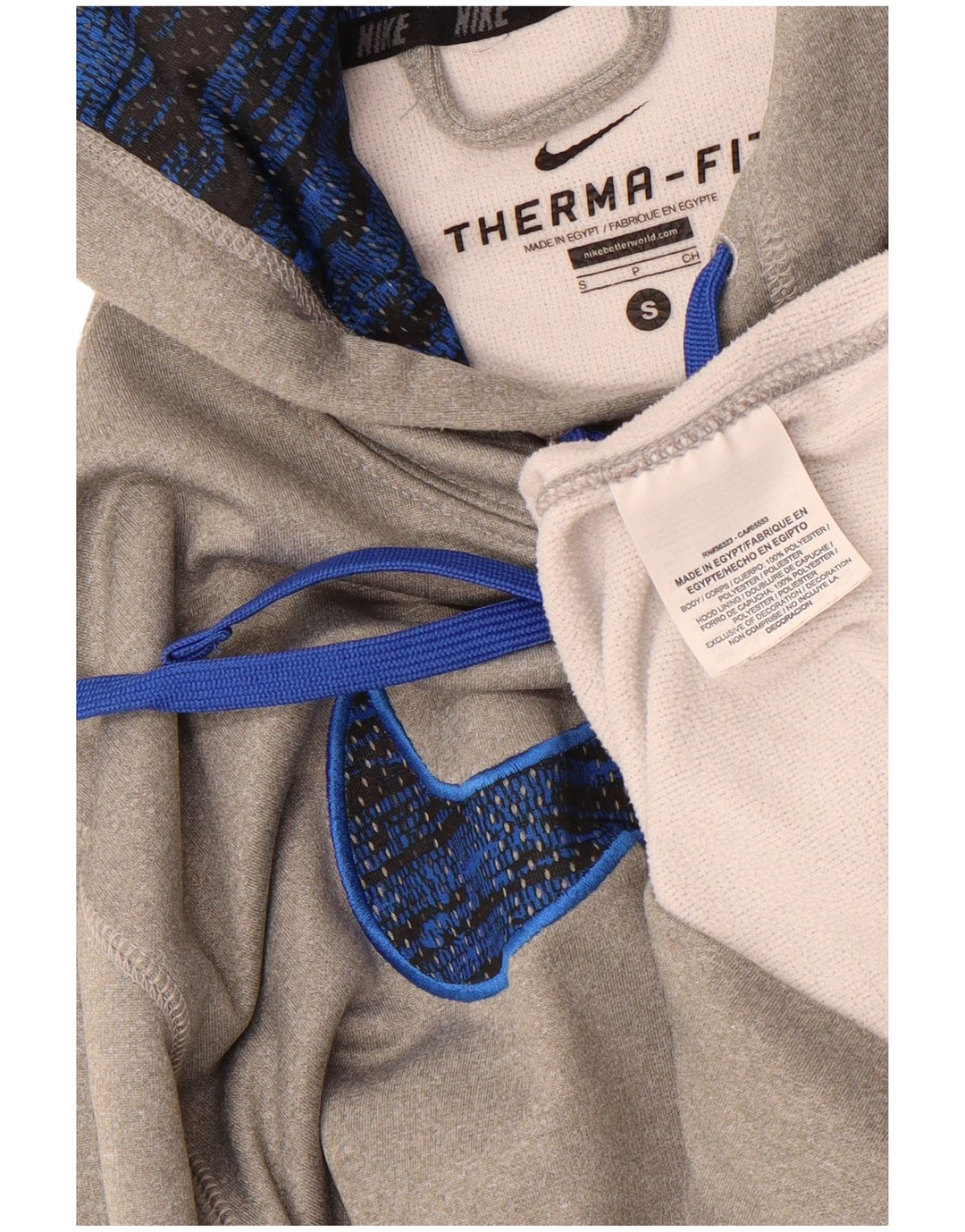 Nike Herre Therma-Fit Graphic Hoodie Jumper Lille grå polyester