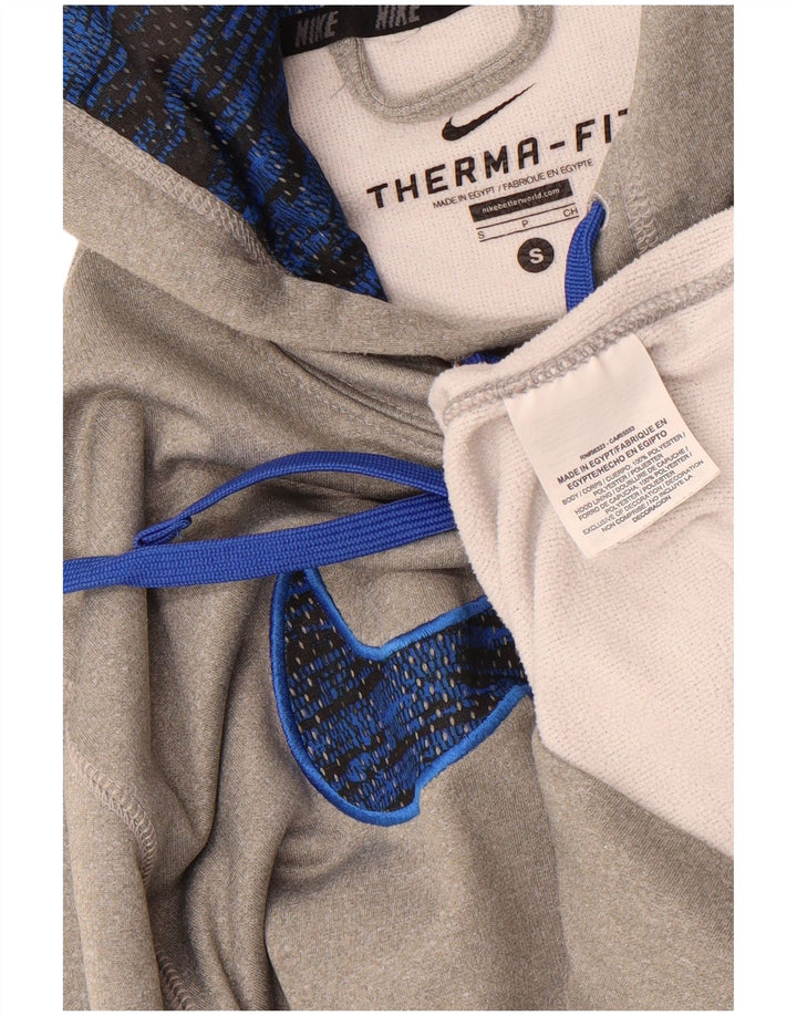 Nike Herre Therma-Fit Graphic Hoodie Jumper Lille grå polyester