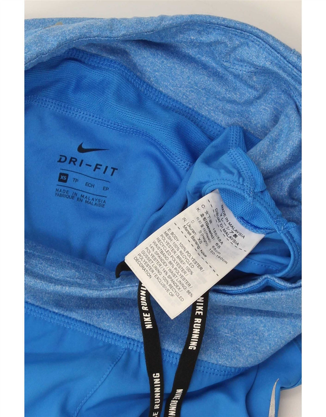 Nike Dame Dri Fit sportsshorts UK 4 XS blå polyester