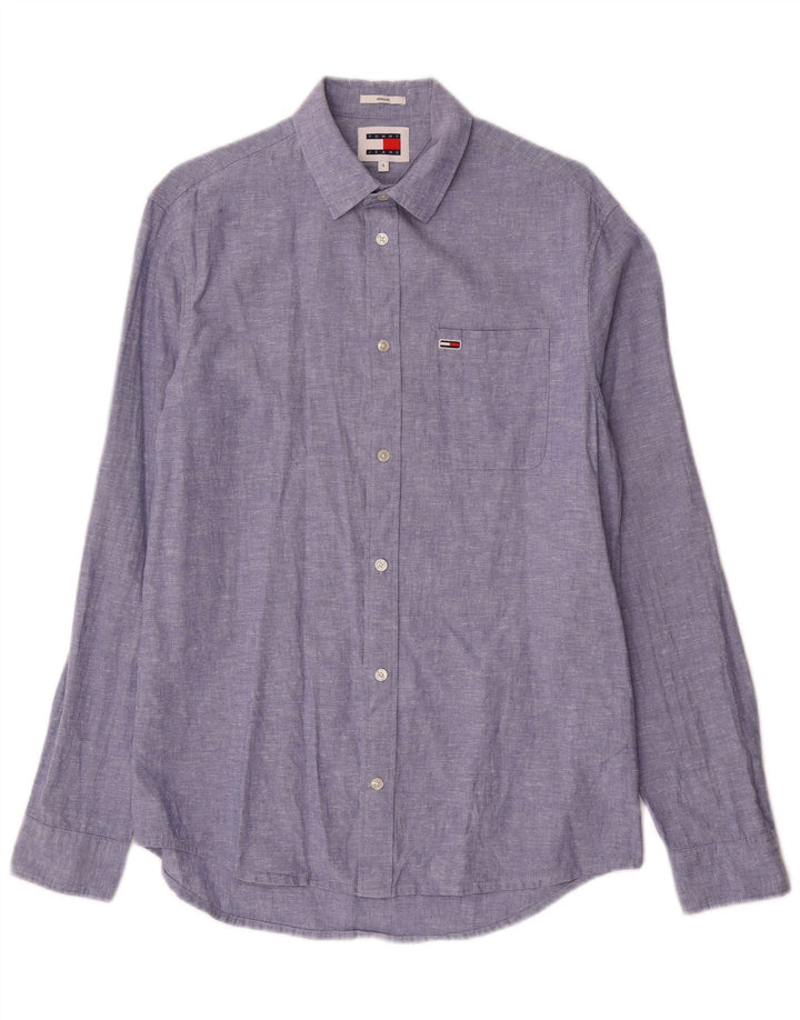 Tommy Hilfiger Herre Regular Fit skjorte Lille blå bomuld