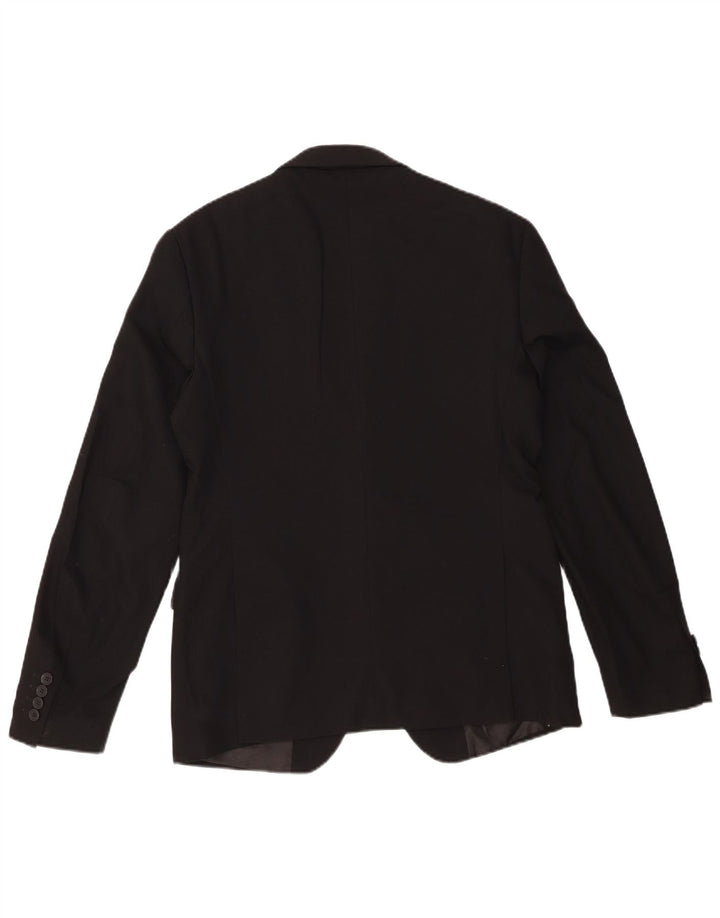 Zara Herre 2-knaps blazerjakke EU 48 Medium Sort viskose