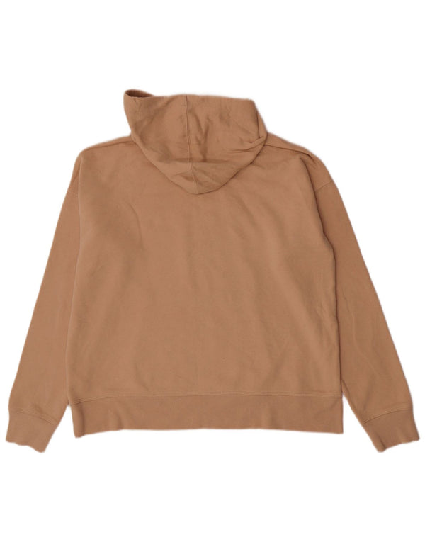 Dkny Dame Grafisk Hoodie Jumper UK 14 Medium Beige Bomuld