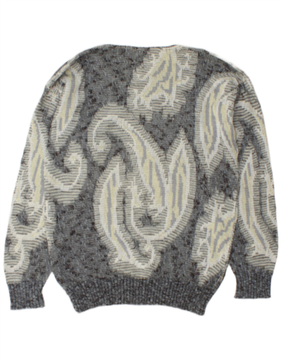 Monello Herre Boat Neck Jumper Sweater Stor Grå Paisley Bomuld