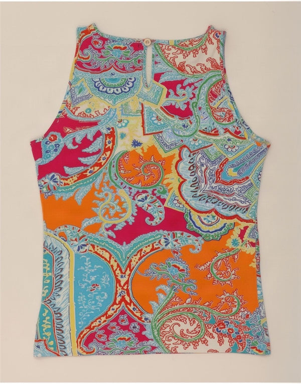 Ralph Lauren Dame ærmeløs bluse Top UK 10 Small Multicolored Paisley