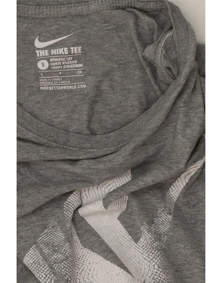 Nike Herre Athletic Cut Grafisk T-Shirt Top Lille Grå Flecked