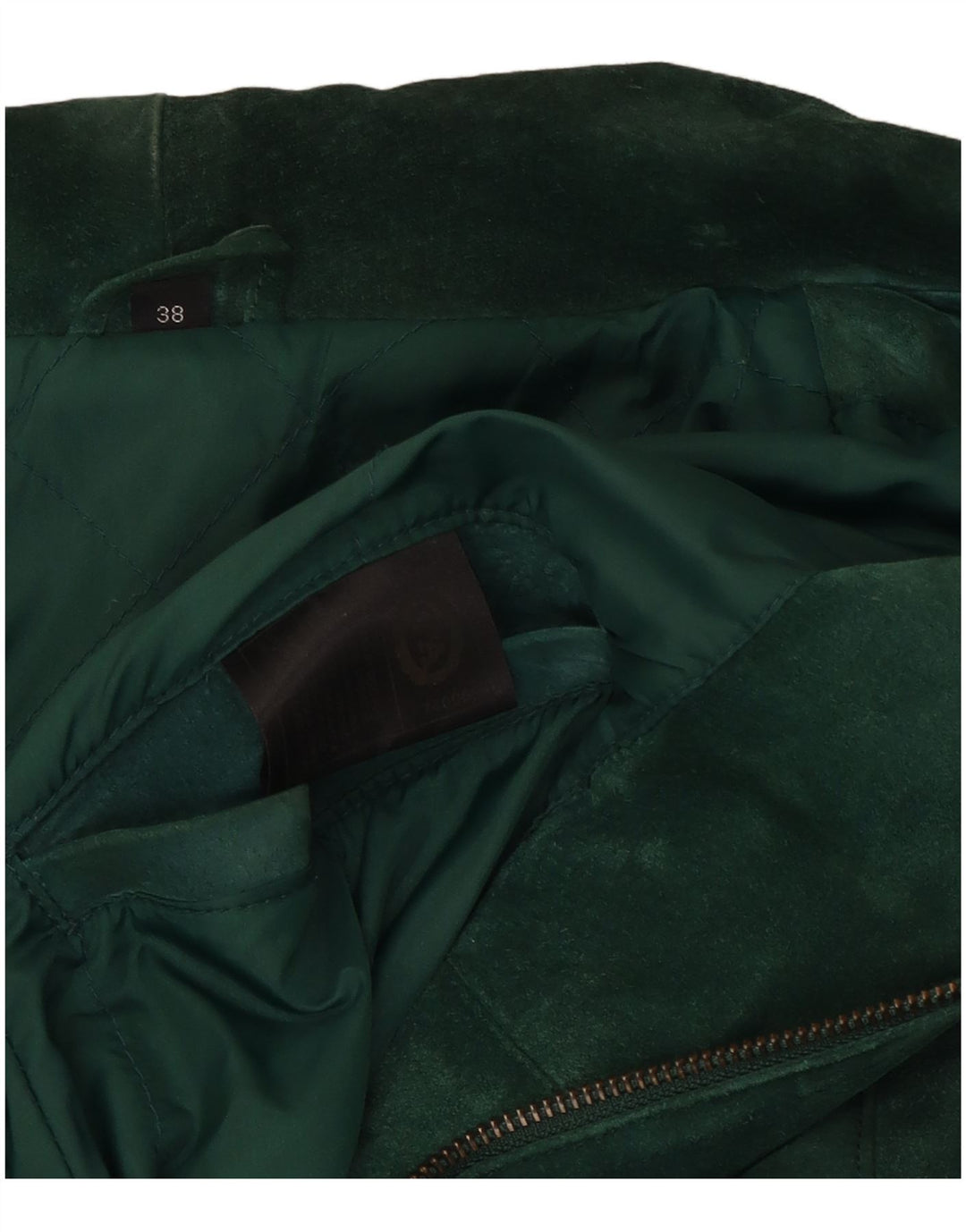 C & A Dame Oversized ruskindsfrakke EU 38 Medium Green Læder