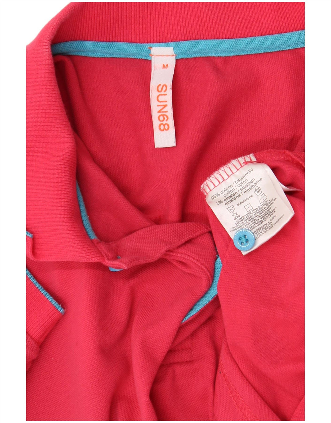 Sun68 Herre poloshirt Medium Pink Bomuld