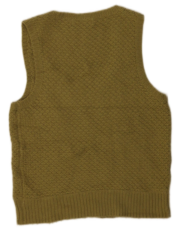 Topshop Dame Vest Tank Top UK 10 Small Khaki Acryl