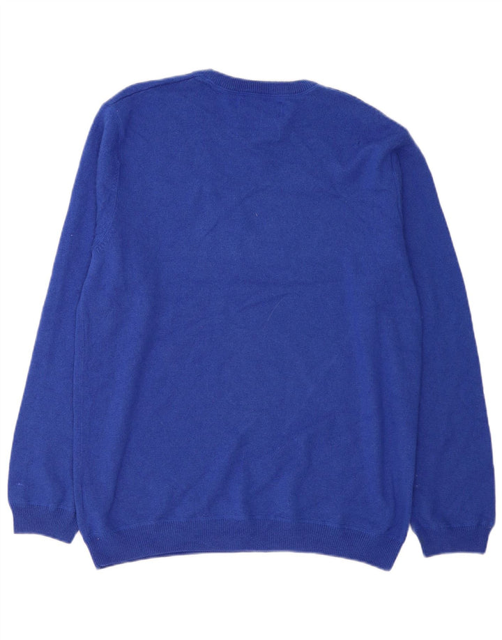 Marks & Spencer Herre sweater med rund hals, stor blå uld