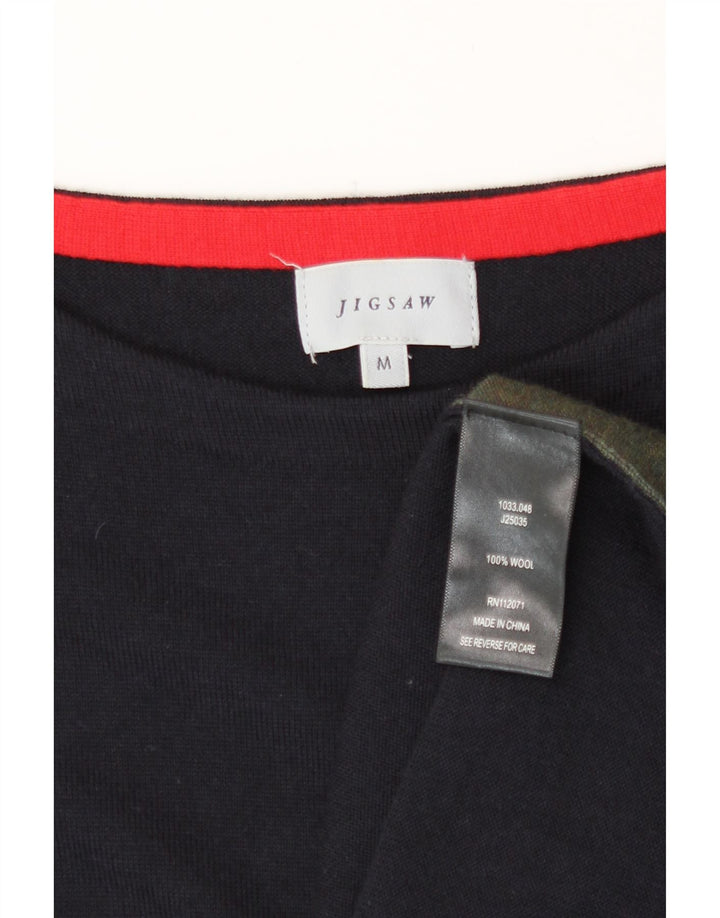 Jigsaw Dame Jumper Dress UK 12 Medium Navy Blue Colourblock Uld