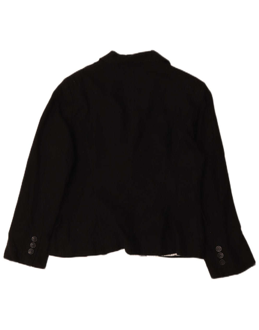 Marks & Spencer Dame 5 Button Blazer Jacket UK 14 Large Black Linen