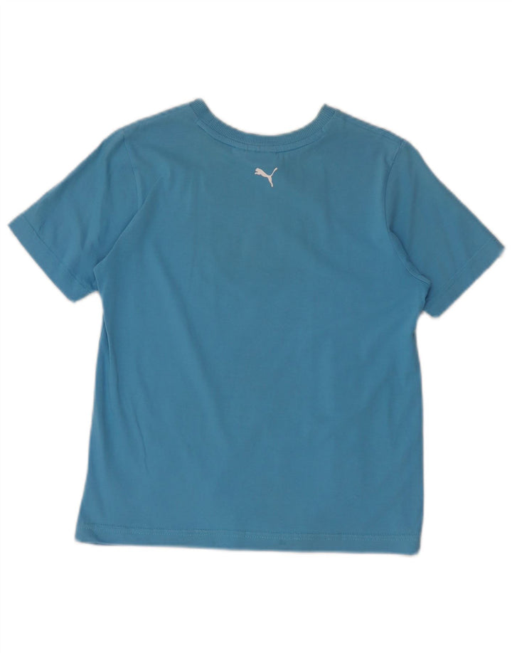Puma Grafisk T-Shirt Top UK 12 Medium Blå Bomuld