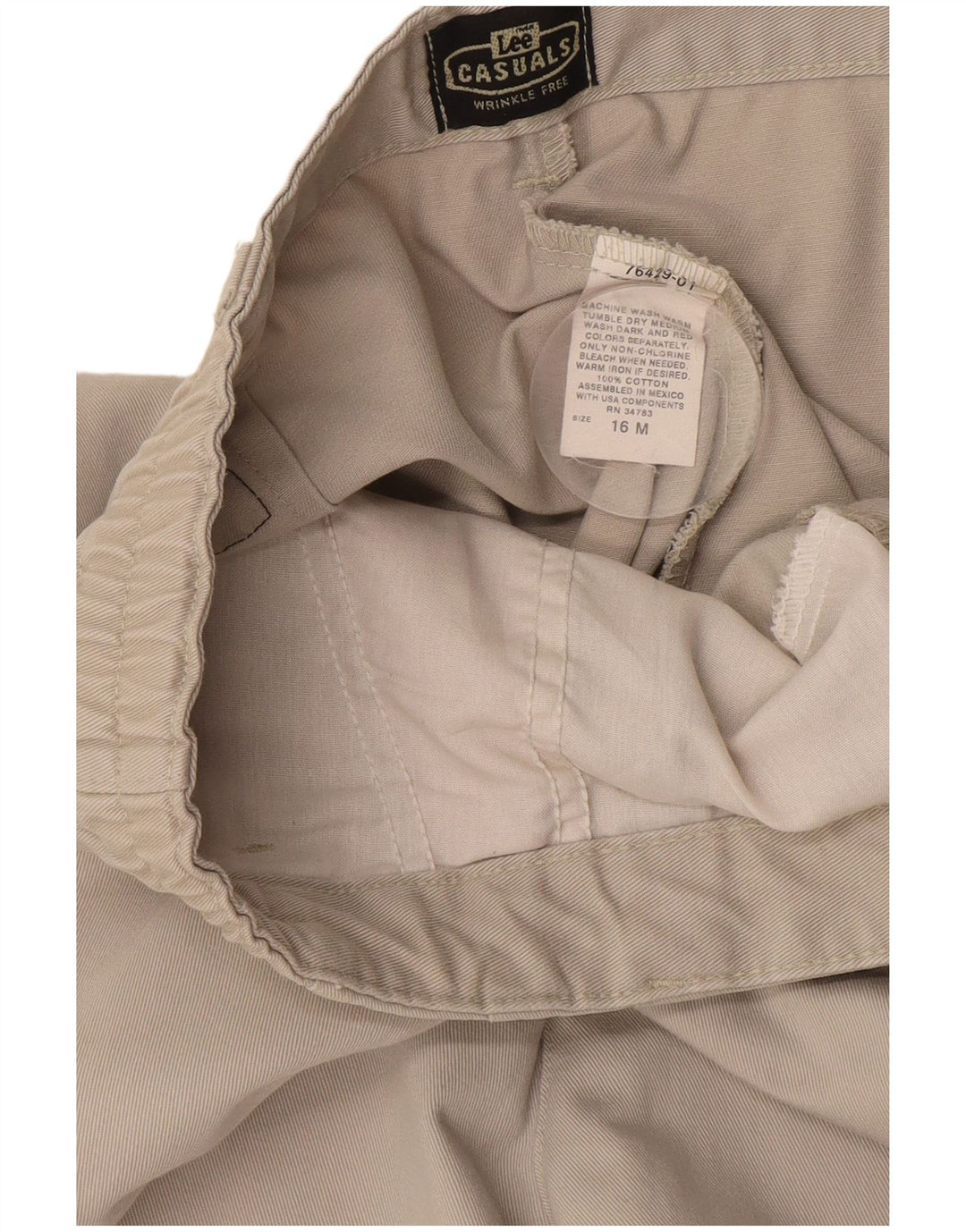 LEE kvinders højtaljede chinobukser US 16 2XL W40 L29 beige bomuld