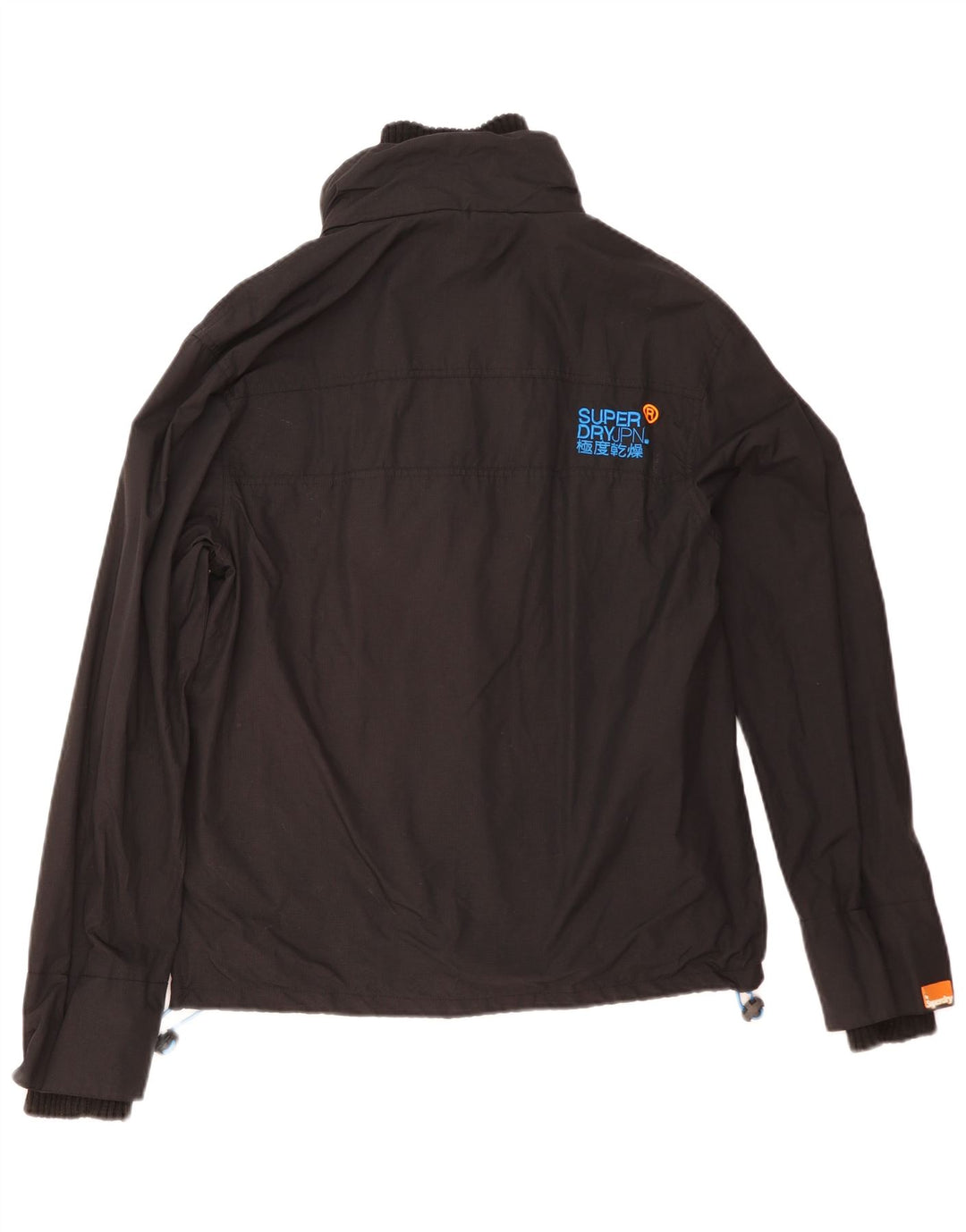 Superdry Dame Windcheater Grafisk Windbreaker Jacket UK 16 Large Black