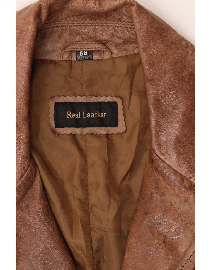 Vintage herre 2-knaps læder blazerjakke UK 40 Large Brown