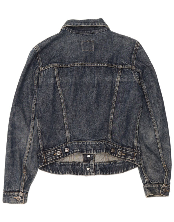 Gas Dame Street Mood Crop Denimjakke UK 10 Small Blue Cotton