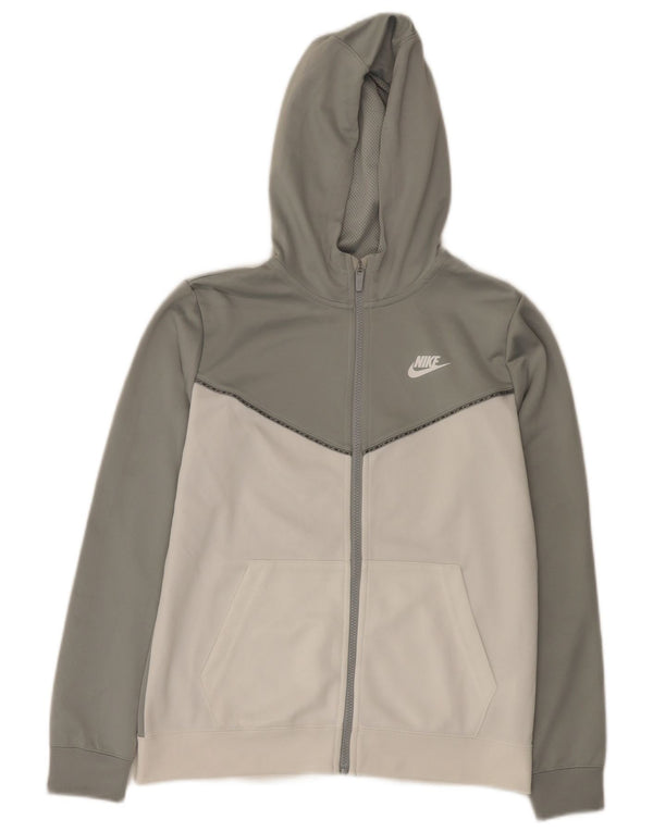 Nike hættetrøje med lynlås til drenge 13-14 år XL Grå Colourblock Polyester