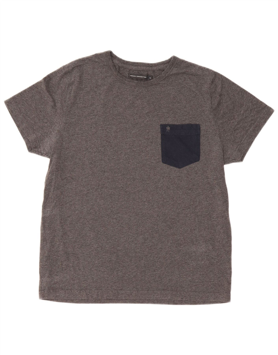 French Connection Herre T-Shirt Top XL Grå Flecked Polyester