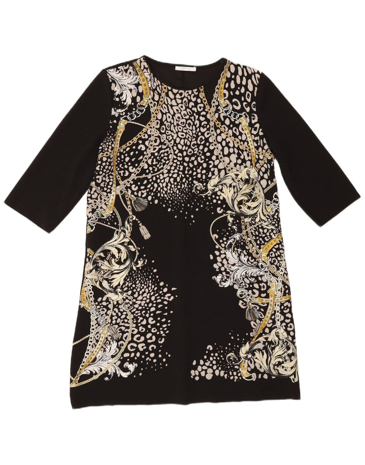 Zara Dame 3/4 ærme Skift Kjole UK 16 Stor Sort Polyester