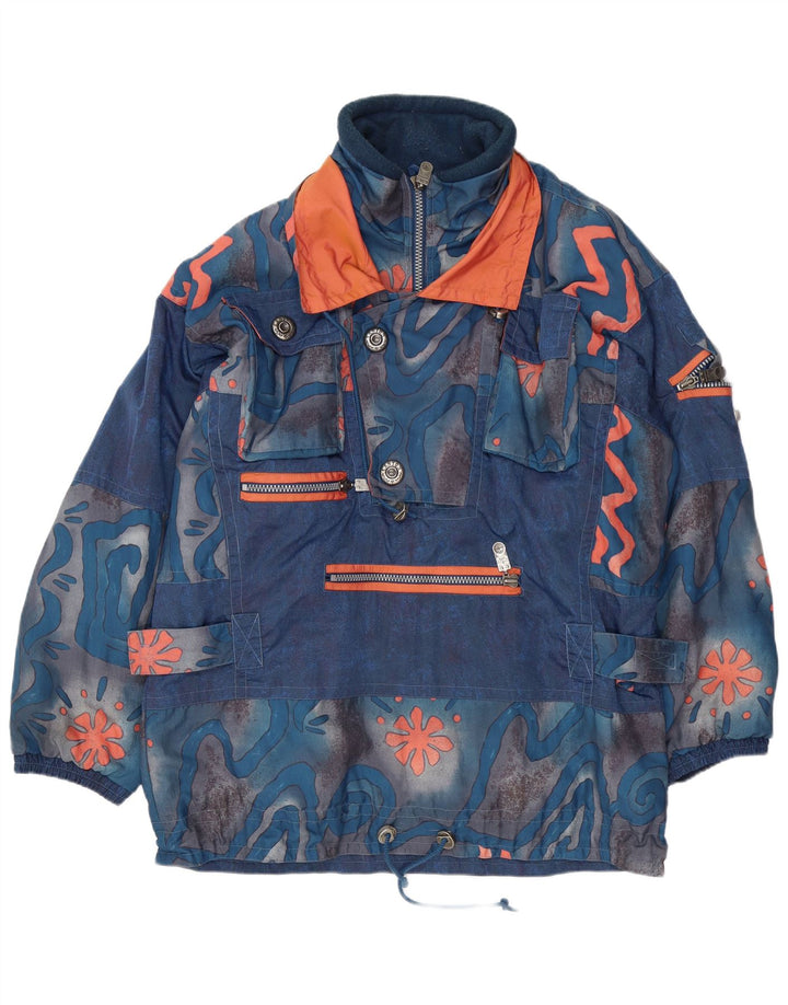 CANYON Herre Pullover Windbreaker Jacket UK 40 Stor Blå Geometrisk