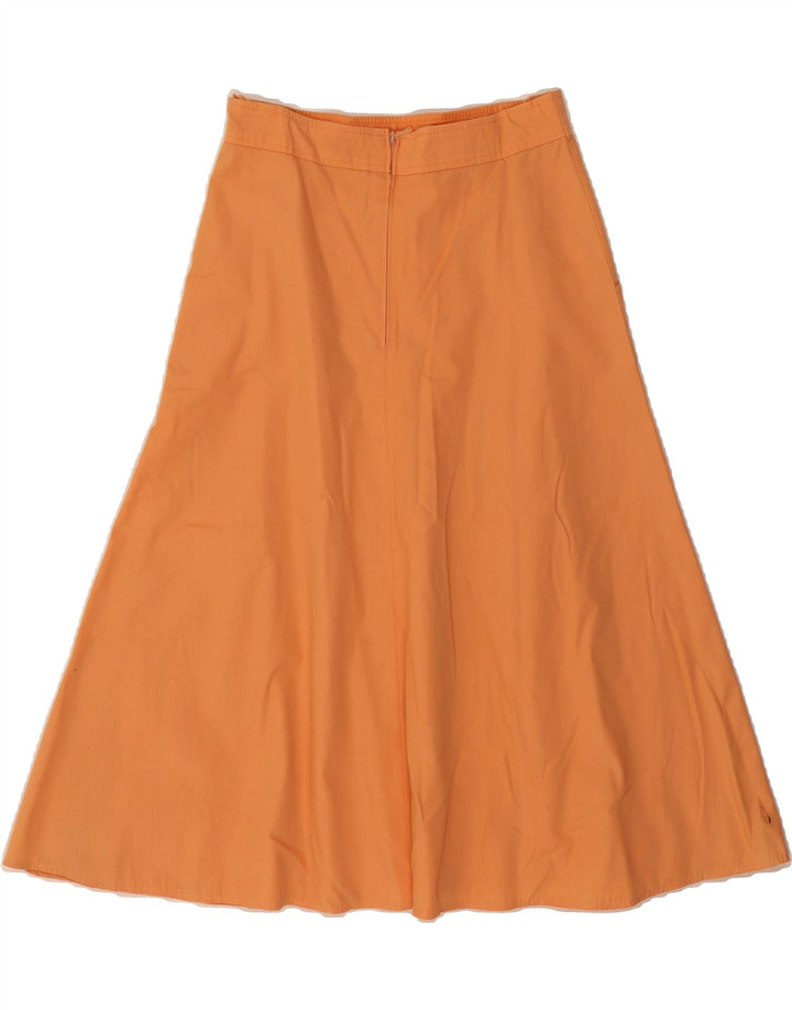 VINTAGE Womens A-Line Skirt W26 Small Orange Polyester Vintage Vintage and Second-Hand Vintage from Messina Hembry 