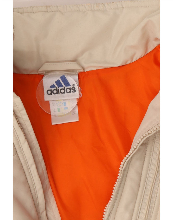 Adidas Herre hættepolstret jakke UK 42 XL Beige Polyester