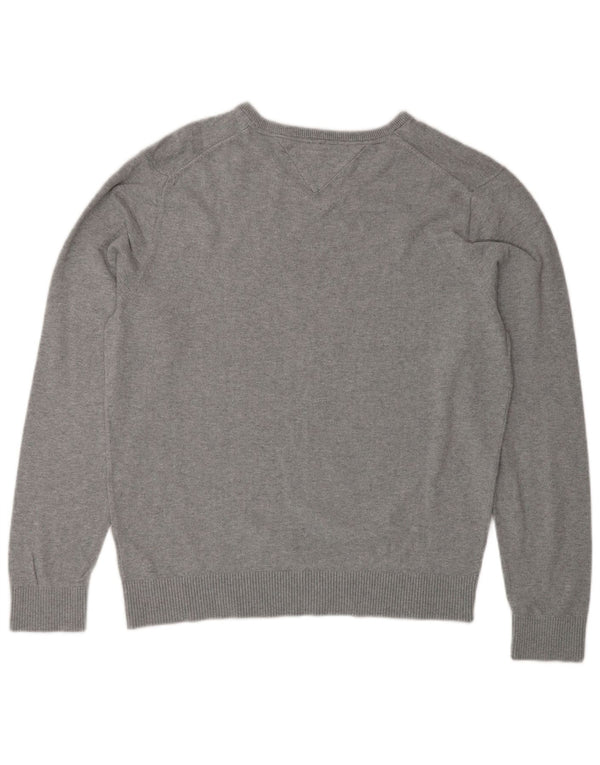 Tommy Hilfiger Herre V-hals sweater Stor Grå Bomuld