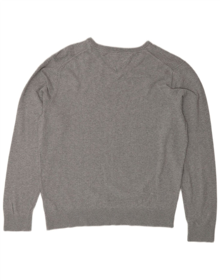 Tommy Hilfiger Herre V-hals sweater Stor Grå Bomuld