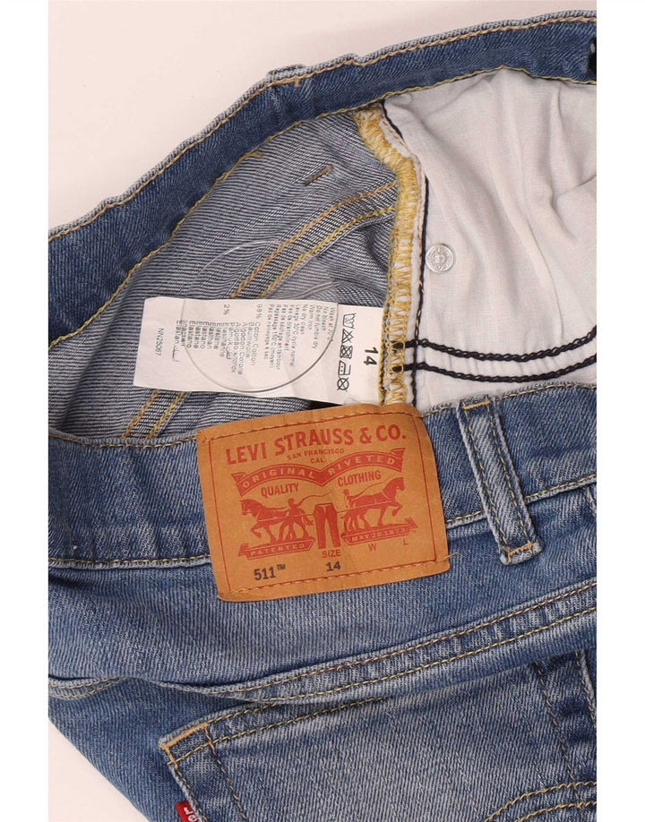 Levi's Boys 511 Slim Denim Shorts 13-14 år W26 Blue Cotton