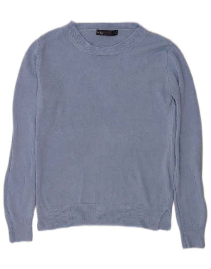 Marks & Spencer Dame Oversized Boat Neck Jumper Sweater UK 6 XS Blå