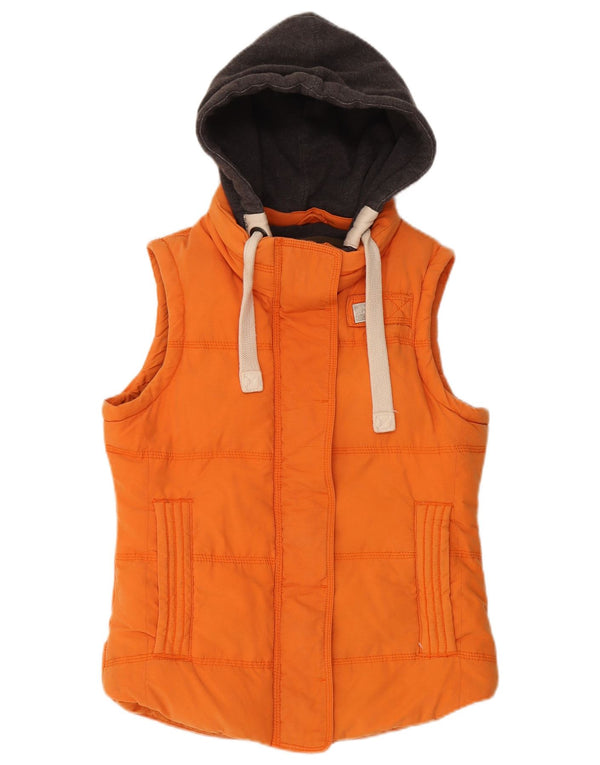 Superdry Polstret Gilet med hætte til piger 11-12 år medium orange farveblok