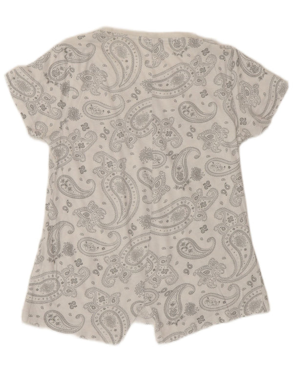 Freddy Womens Grafisk T-Shirt Top UK 10 Small White Paisley Cotton