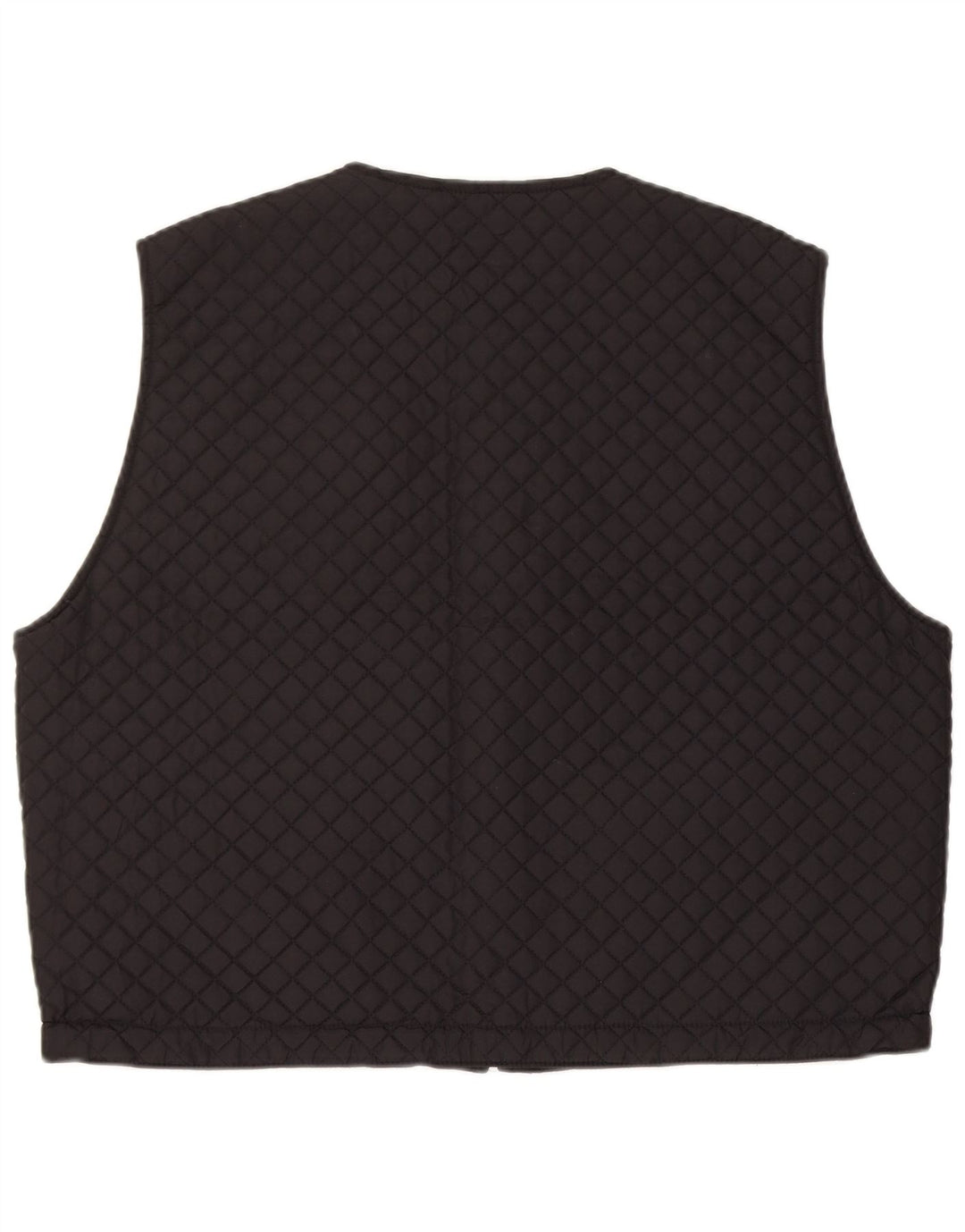 Vintage kvinders overdimensioneret vendbar quiltet Gilet UK 12 medium sort nylon