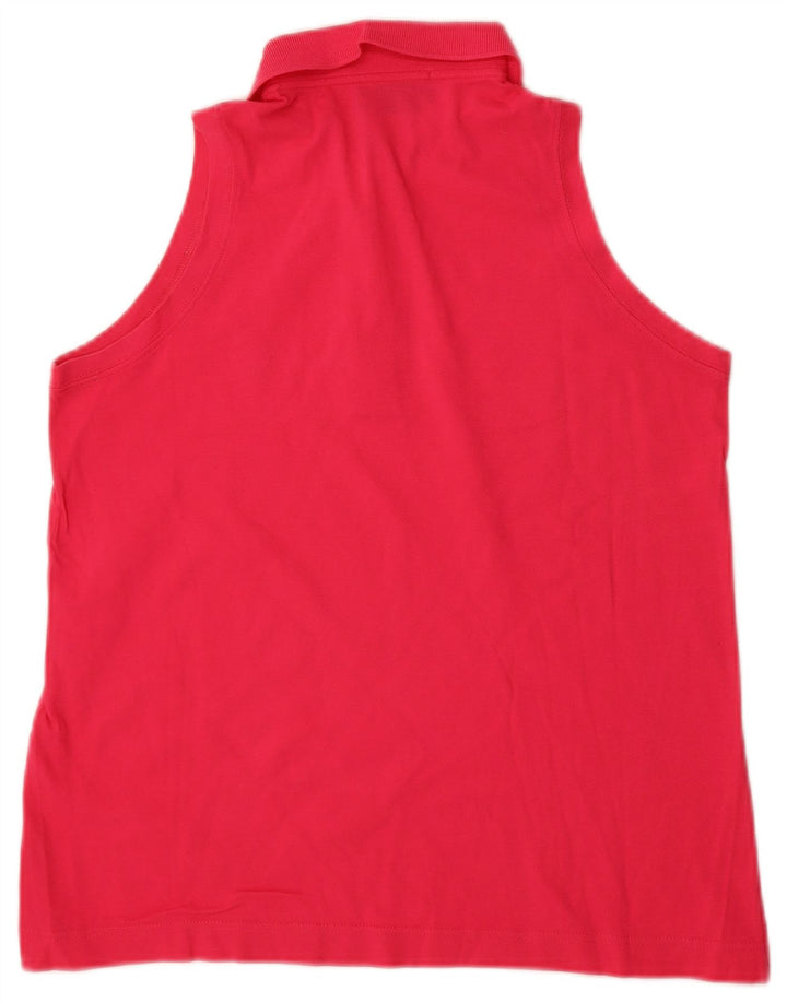 Sergio Tacchini Dame ærmeløs poloshirt UK 14 Medium Pink Bomuld