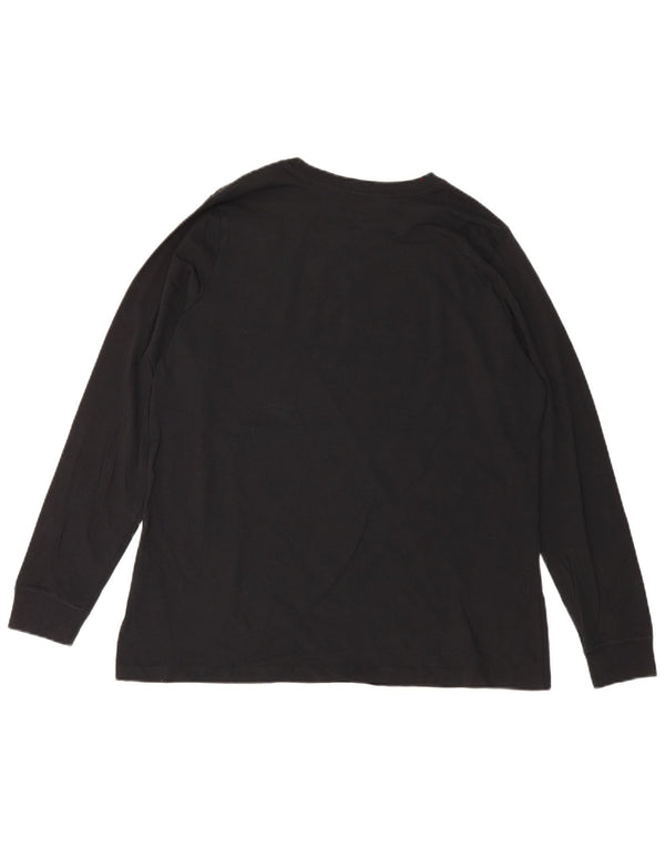 Nike Dame Grafisk Top Langærmet UK 18 XL Sort Bomuld