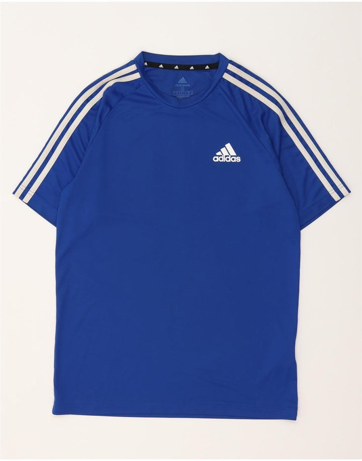 ADIDAS Herre Climalite T-Shirt Top Lille Blå Polyester