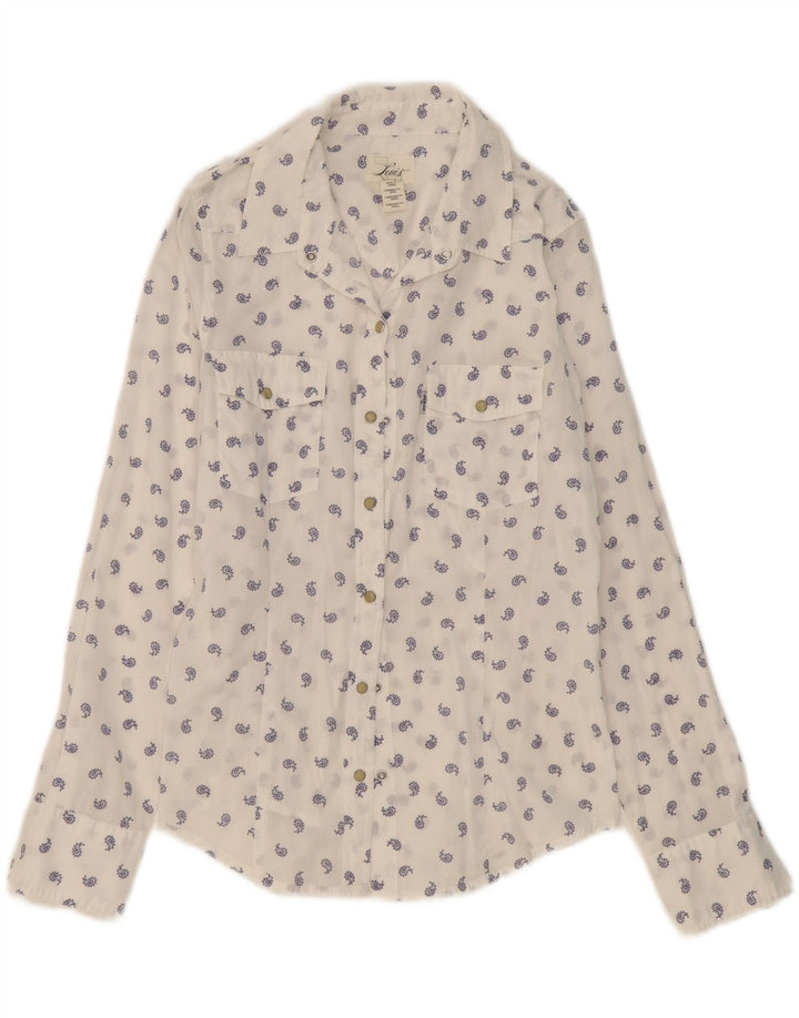LEVI'S Womens Shirt UK 10 Small White Paisley Vintage Levi's and Second-Hand Levi's from Messina Hembry 