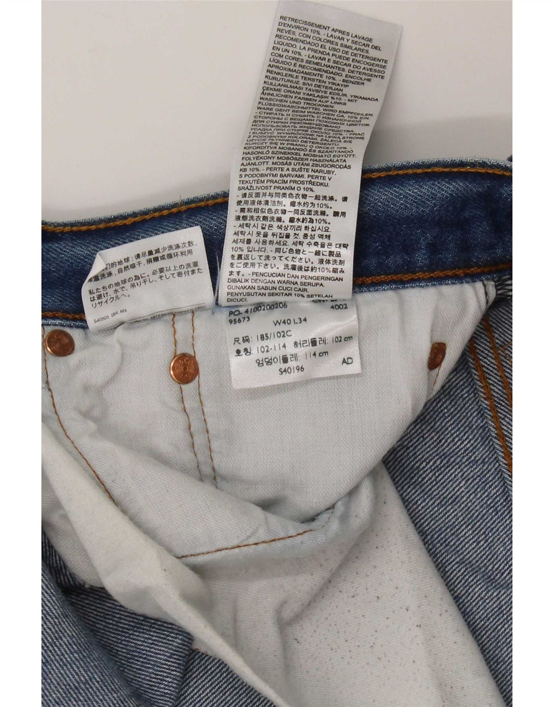 Levi's Straight Jeans til mænd W40 L34 blå bomuld