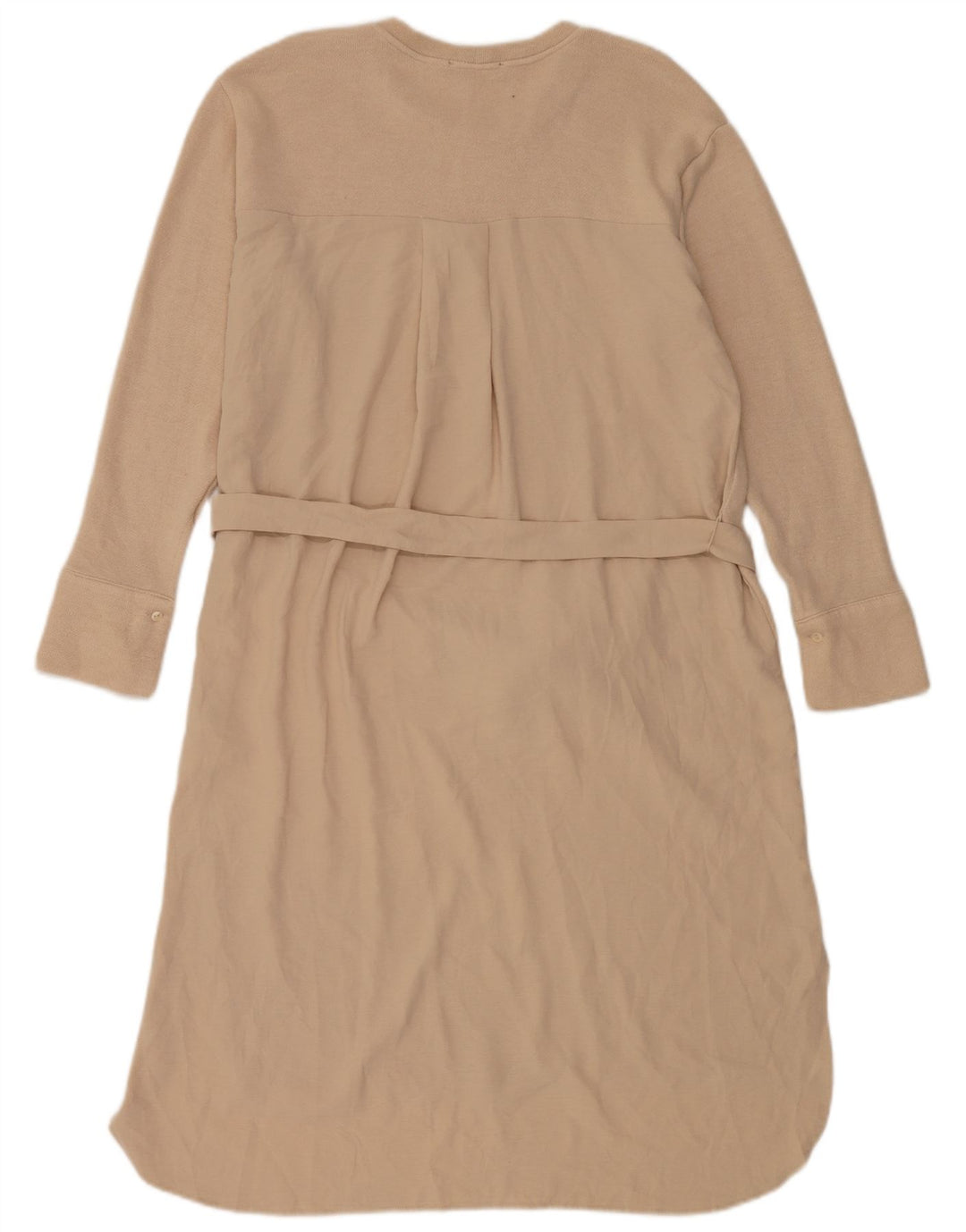 Zara Dame Jumper Dress UK 14 Medium Beige Viscose